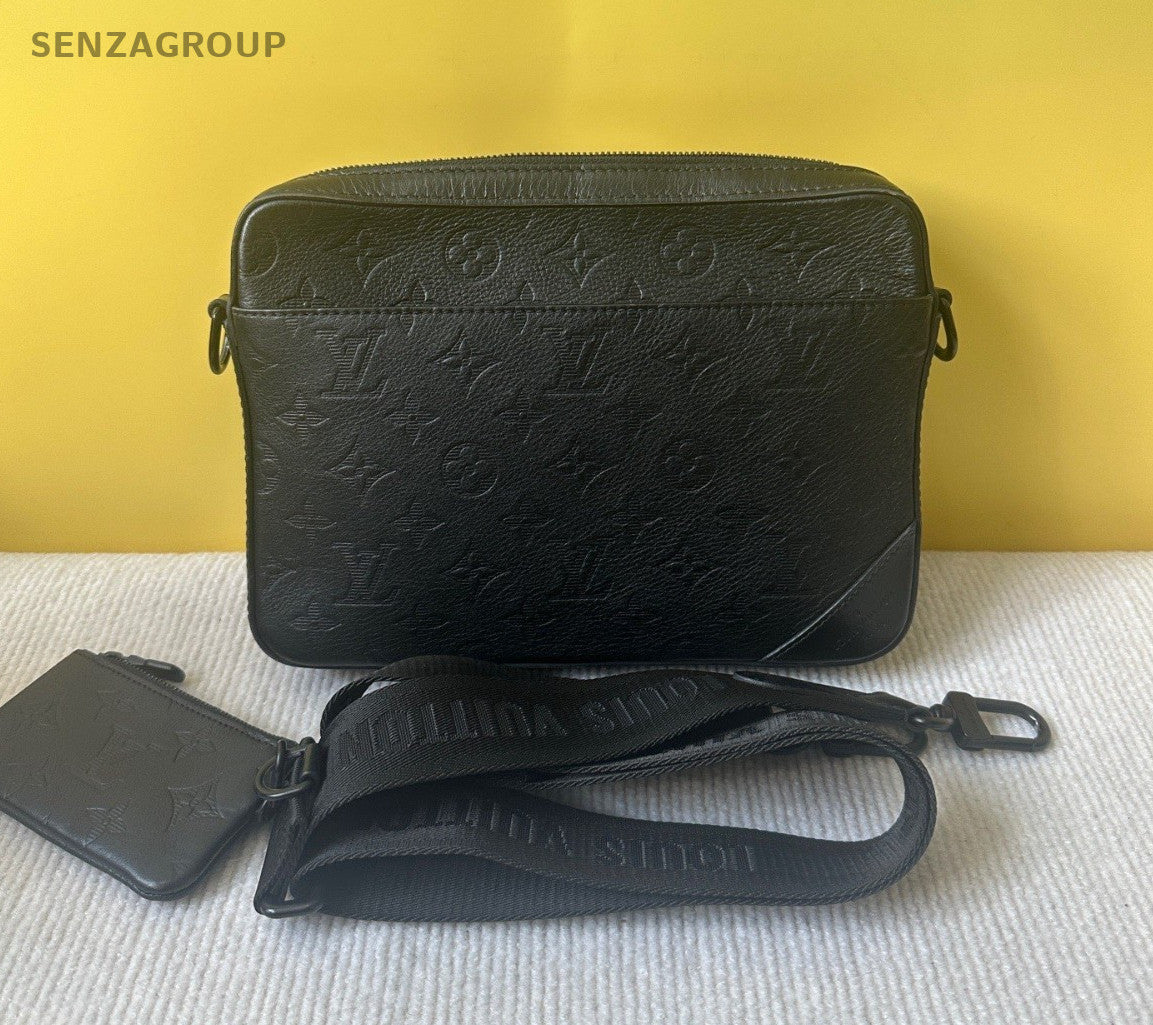 Louis Vuitton Trio Monogram Empreinte Messenger Bag Crossbody Black Unisex