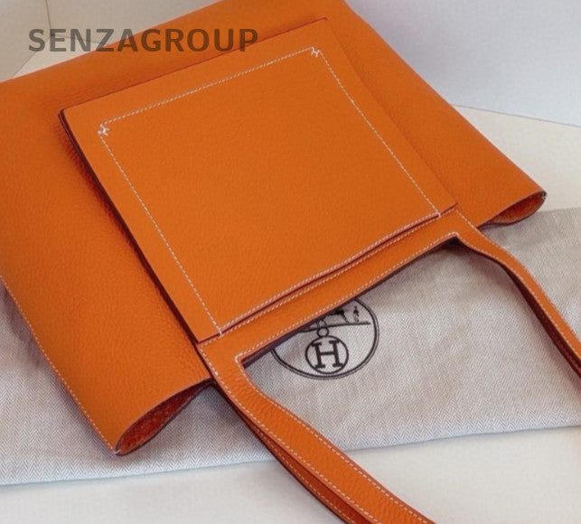 Hermes Cabasellier31 Tote Shoulder Bag Orange Used Women Classic
