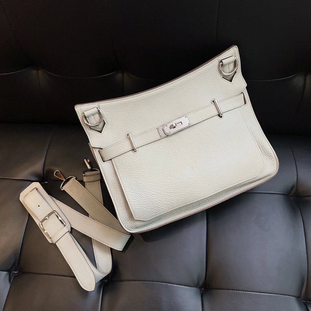 Hermes Jypsiere34 Shoulder Bag Silver Gray Unisex Adults Classic