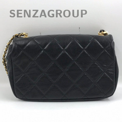 Chanel Black Gold CF Mini Pearl Chain Shoulder Crossbody Bag Women's Fashion