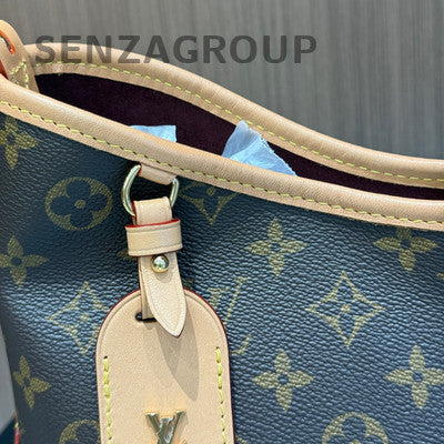 Louis Vuitton Carryall PM Monogram Shoulder Bag Brown Gold Classic Women