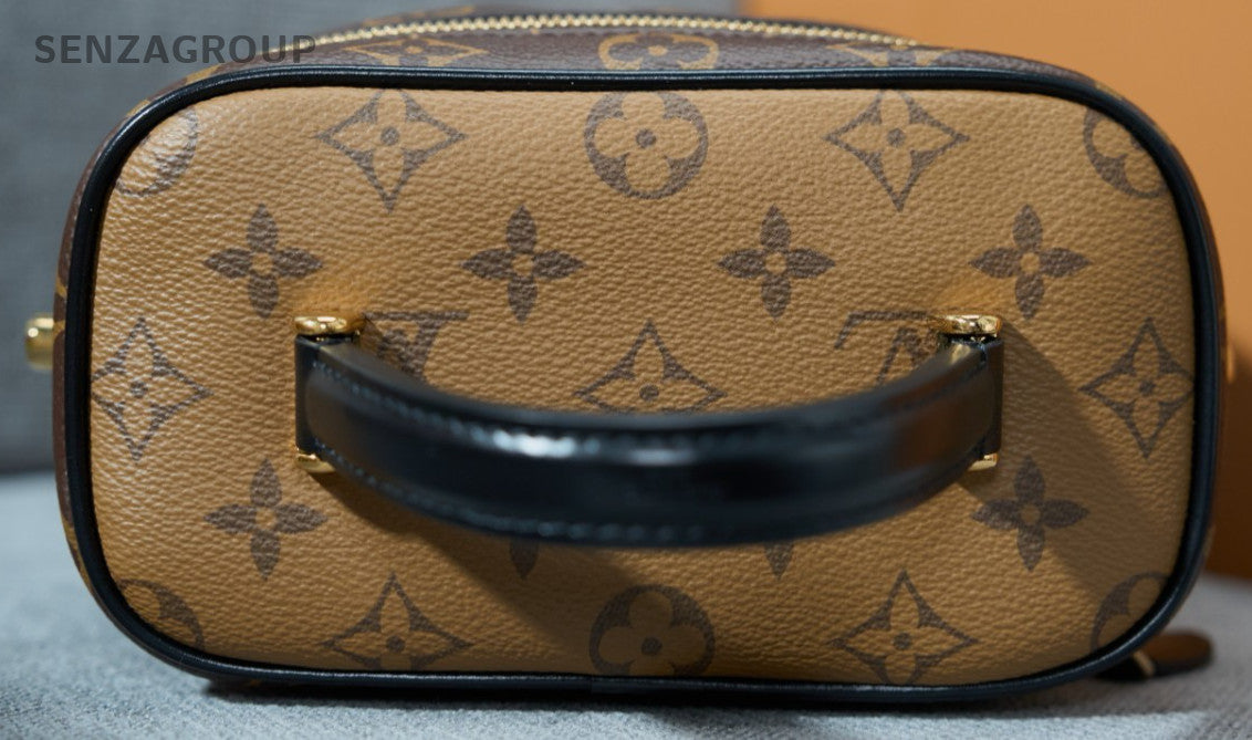 Louis Vuitton Monogram Top Handle Shoulder Bag Crossbody Brown Gold Women