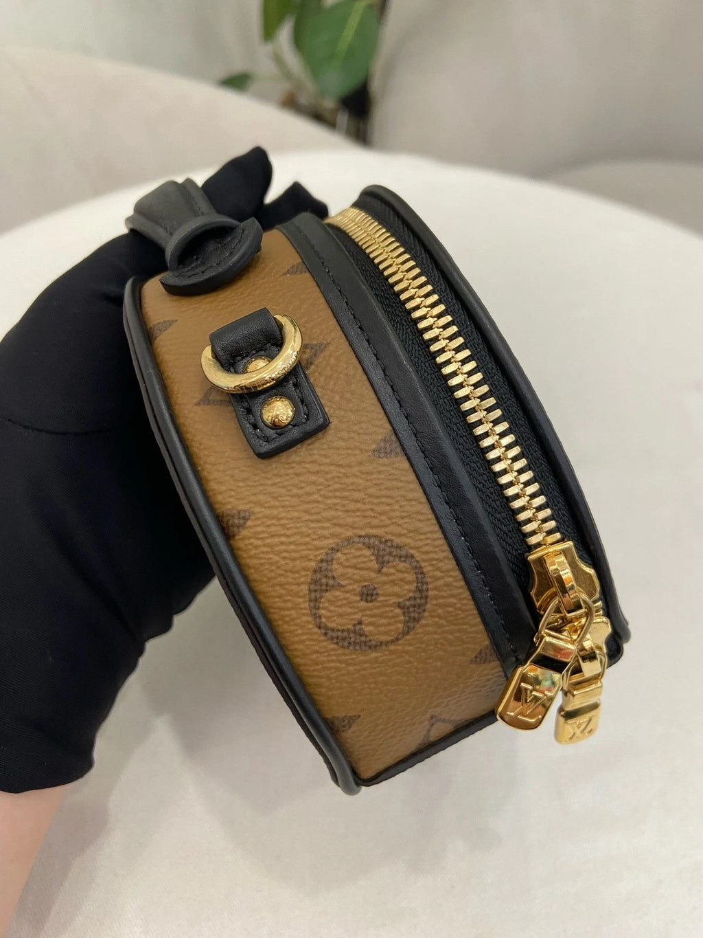 Louis Vuitton Boite Chapeau Mini Crossbody Brown Gold Women Classic