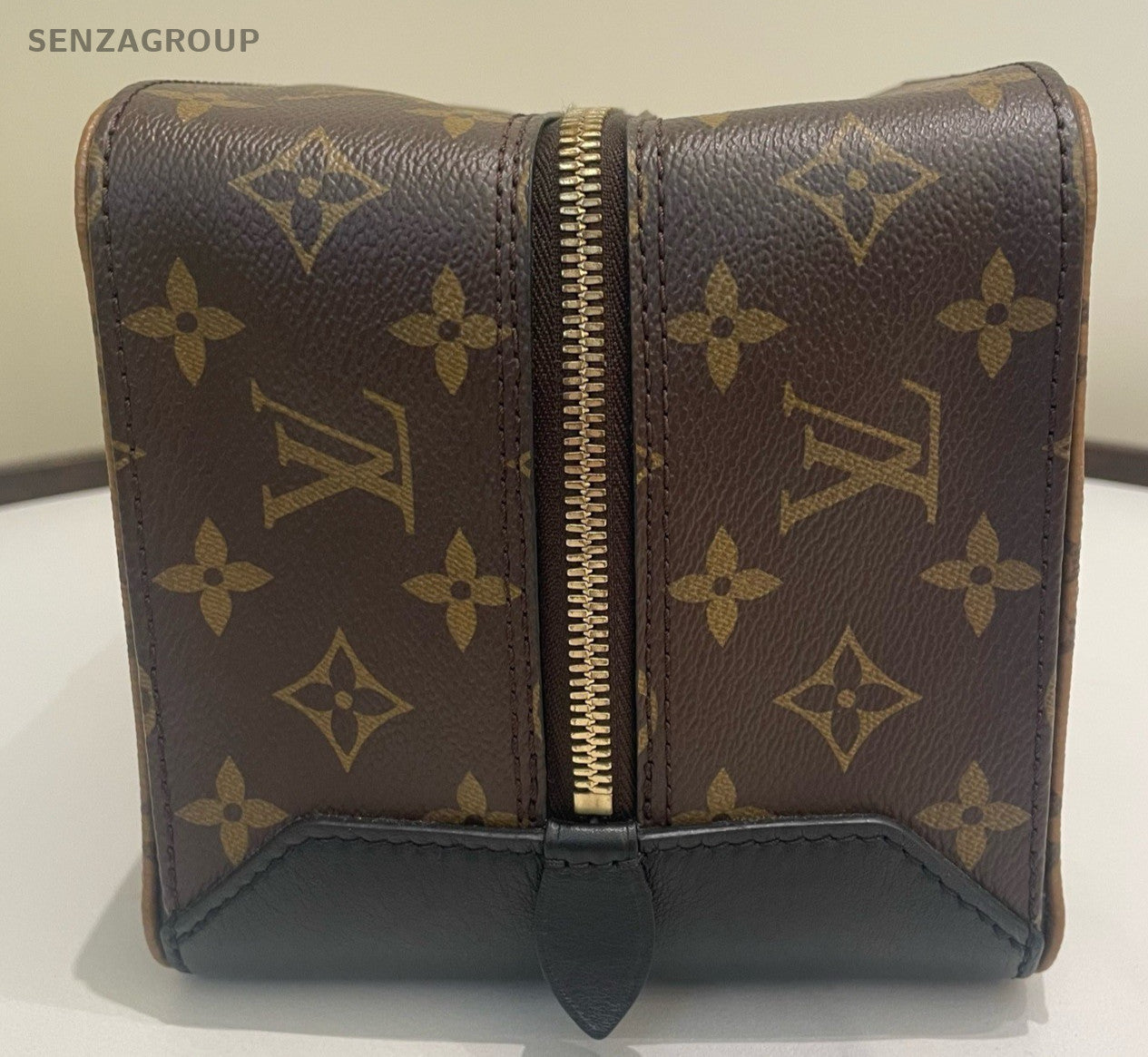 Louis Vuitton Monogram Chain Top Handle Shoulder Bag Brown Black Women Classic
