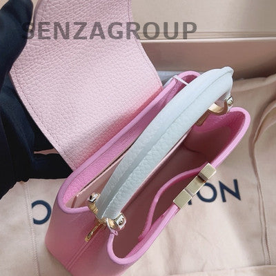 Louis Vuitton Capucines Mini Pink Gold Handbag Shoulder Bag Women Fashion