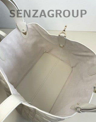 Dior Toujours Dioramour Cannage Quilted Handbag White Gold Classic Women
