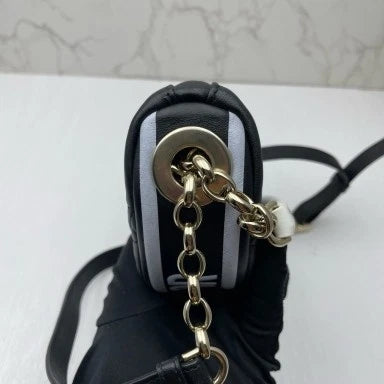 Authentic Dior Black Leather Mini Vibe Hobo Shoulder Bag For Women