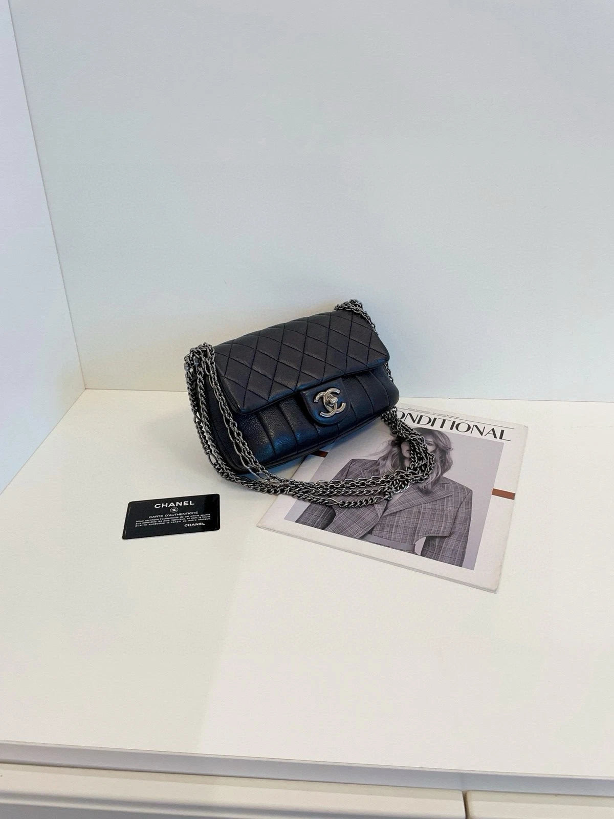 CHANEL Black Calfskin Mini Shoulder Bag For Women