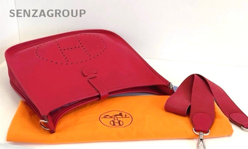 Hermes Evelyne 33 2ways Shoulder Crossbody Bag Red Women casual style