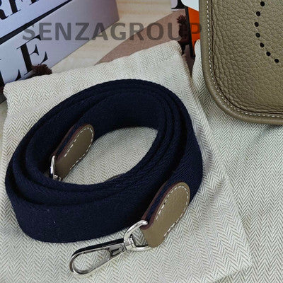 Hermes Mini Evelyne Bag Etoupe Grey Silver Hardware Women Shoulder Crossbody
