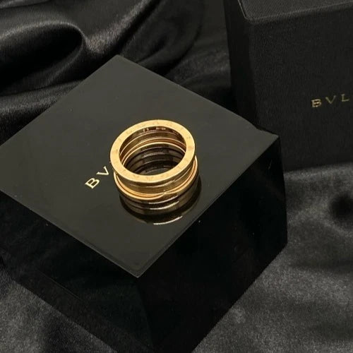 Bvlgari B. Zero1 3 Band Ring 18k Rose Gold Size 56
