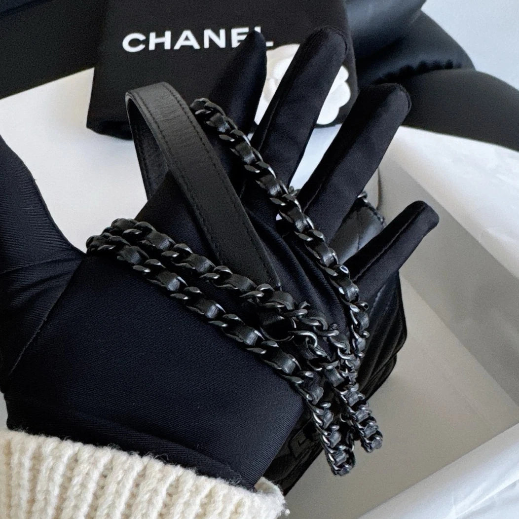 Chanel 2.55 WOC Calfskin Chain Shoulder Crossbody So Black Women Classic
