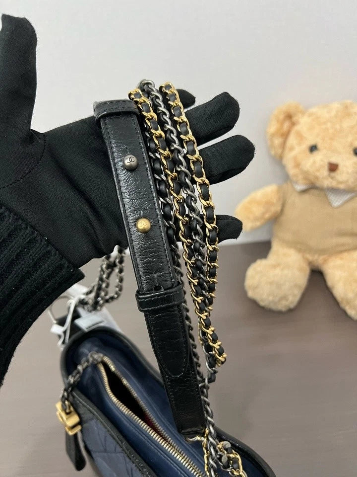CHANEL Blue Black Small Crossbody Bag For Women