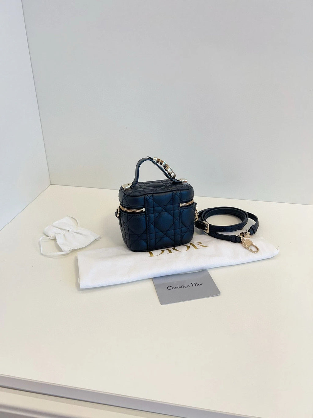Dior Vanity Leather Shoulder Bag Excellent
