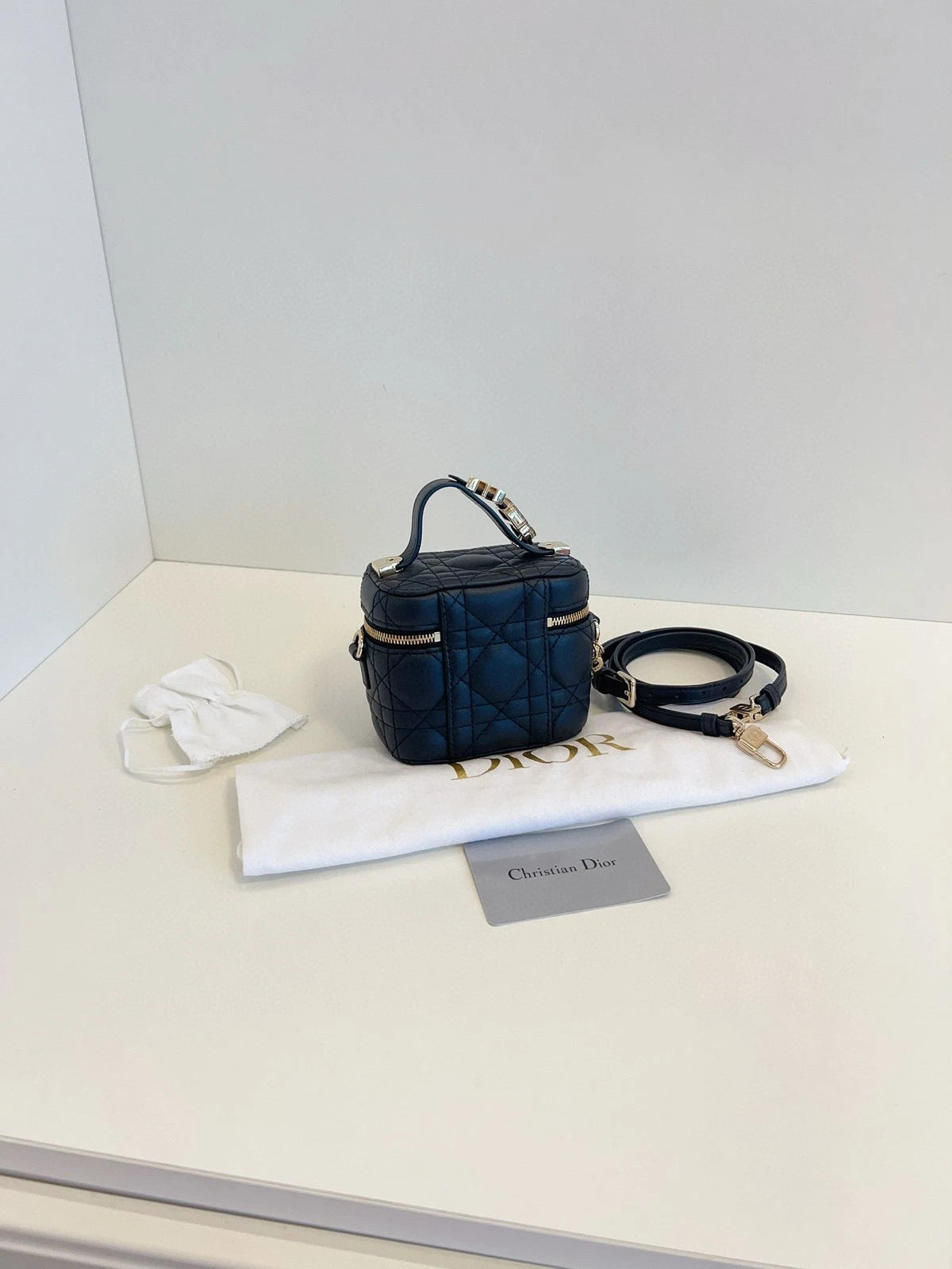 Dior Vanity Leather Shoulder Bag Excellent