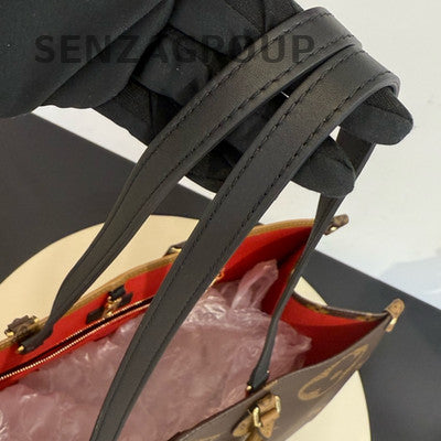 Louis Vuitton OnTheGo GM Tote Bag Brown Gold Hardware Classic Women