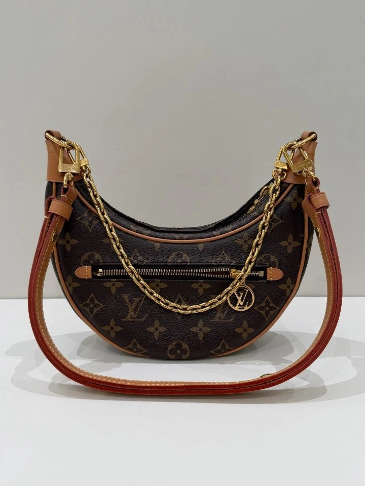 Louis Vuitton Loop Monogram Crescent Gold Chain Shoulder Bag