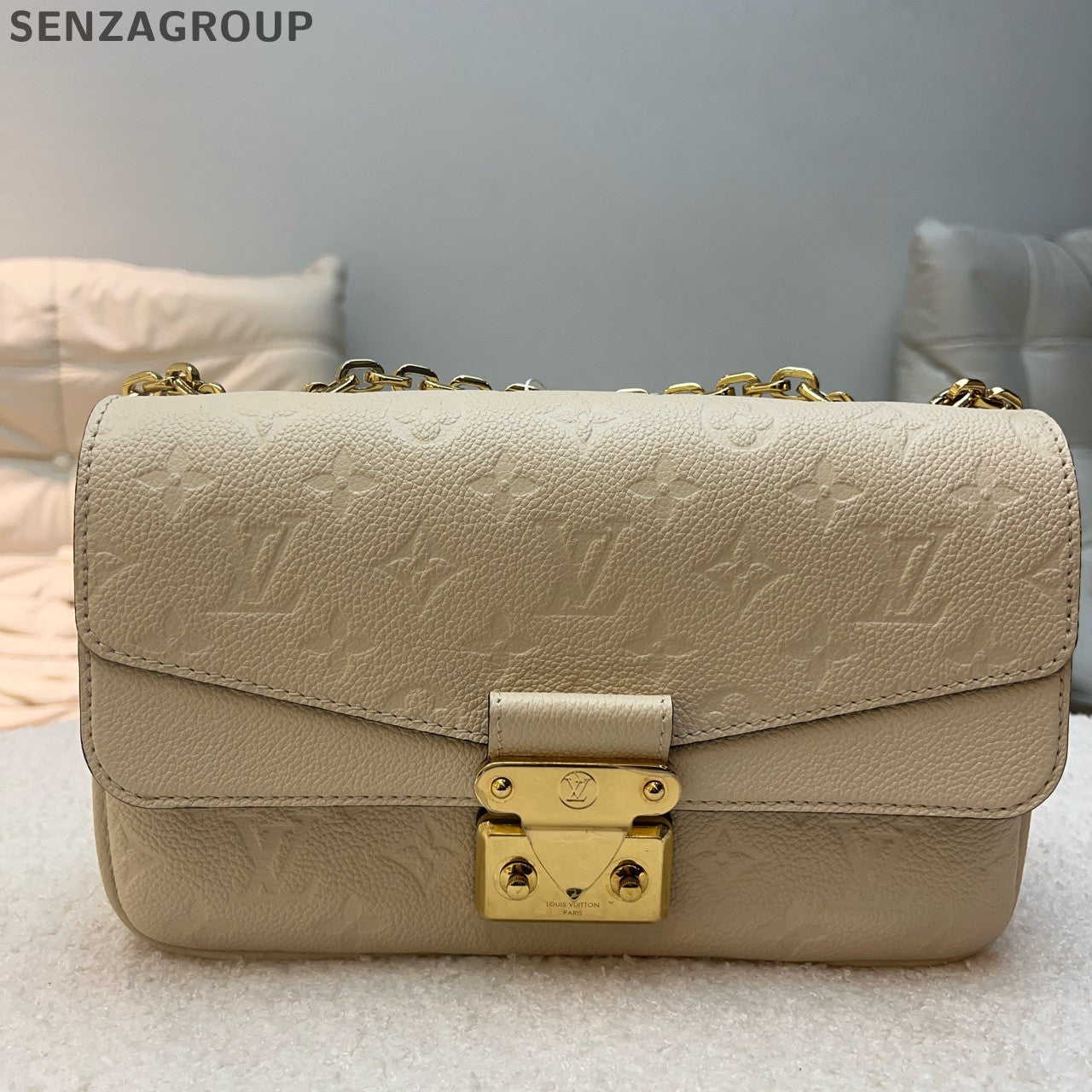 Louis Vuitton Monogram Messenger Bag with Silver Chain Strap - Women's Classic