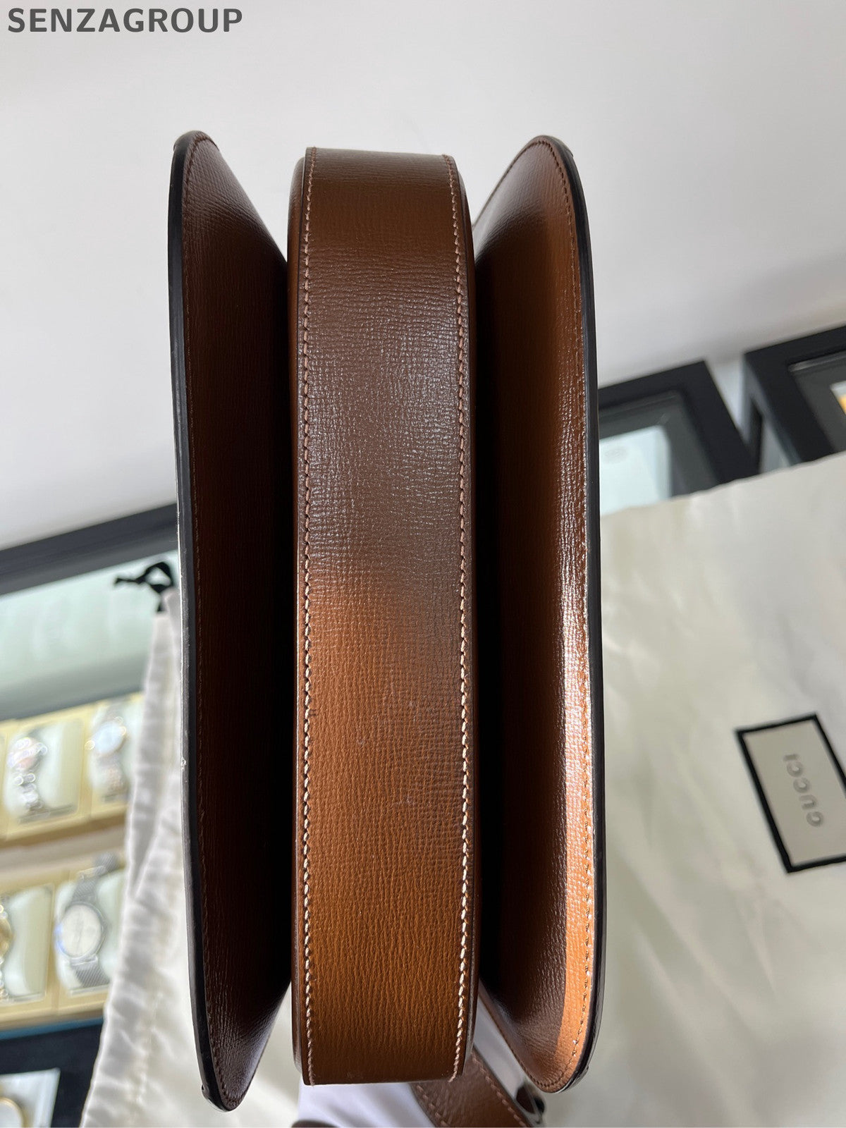 Gucci Horsebit 1955 GG Supreme Shoulder Bag Brown Gold Hardware Classic