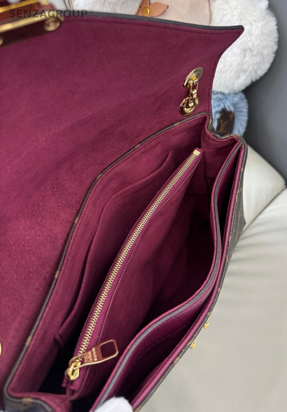 Louis Vuitton Pallas Monogram Calfskin Shoulder Crossbody Bag Purple Women