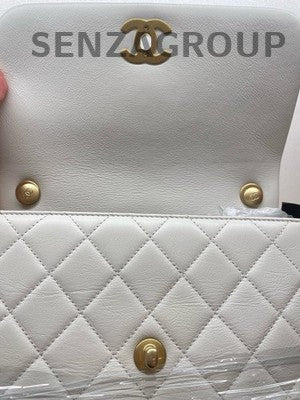 Chanel Quilted Calfskin Gold Chain Shoulder Bag - Classic Women's