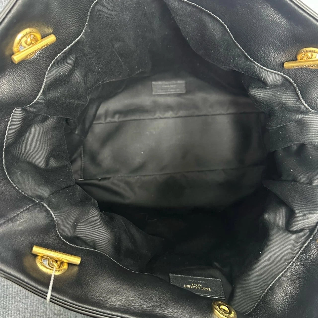 Saint Laurent Jamie 4.3 Medium Black Gold Bucket Bag For Women