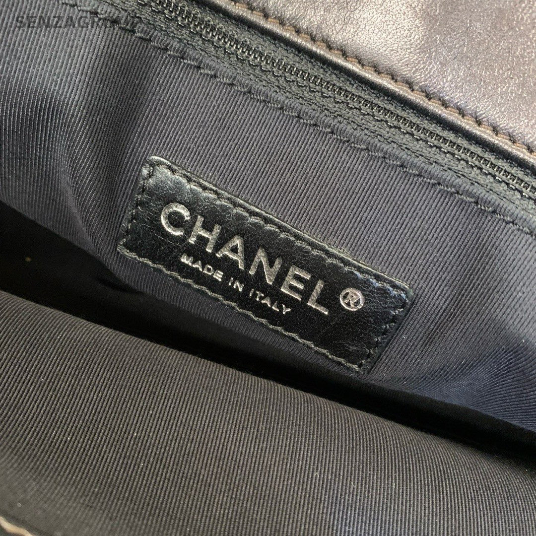 CHANEL GST Vintage Chain CC Logo Shoulder bag Silver Black Women