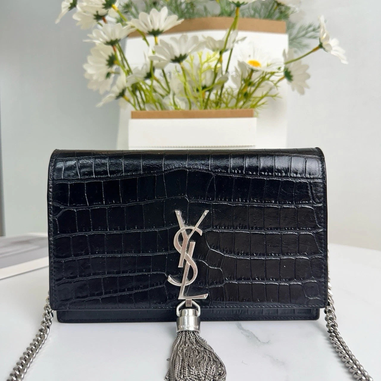 YSL Kate Black WOC Crossbody Bag For Women