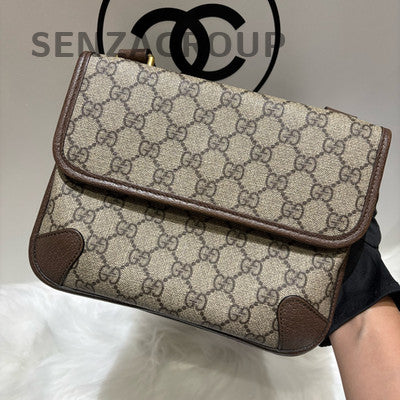 Gucci GG Marmont Tiger Shoulder Bag Beige Brown Unisex Classic