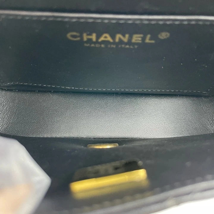 Chanel Black Gold Pearl Chain Mini Crossbody Bag For Women