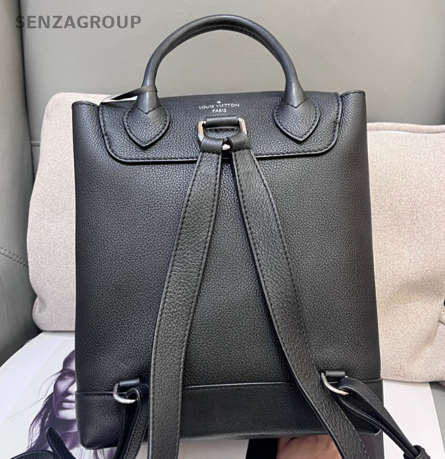 Louis Vuitton Lockme Calfskin Backpack Black Silver Unisex Adults Classic