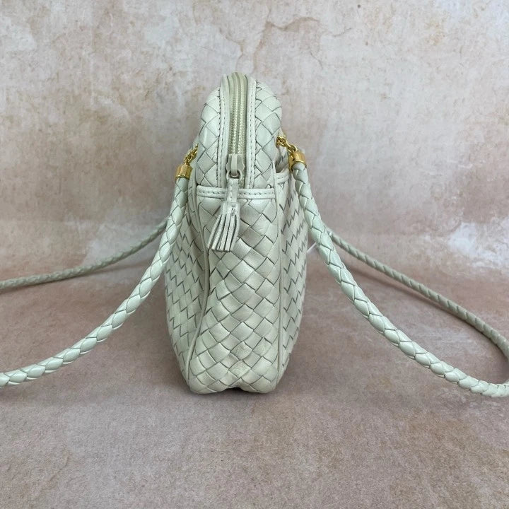 Bottega Veneta Yellow Lambskin Woven Tote Shoulder Bag For Women