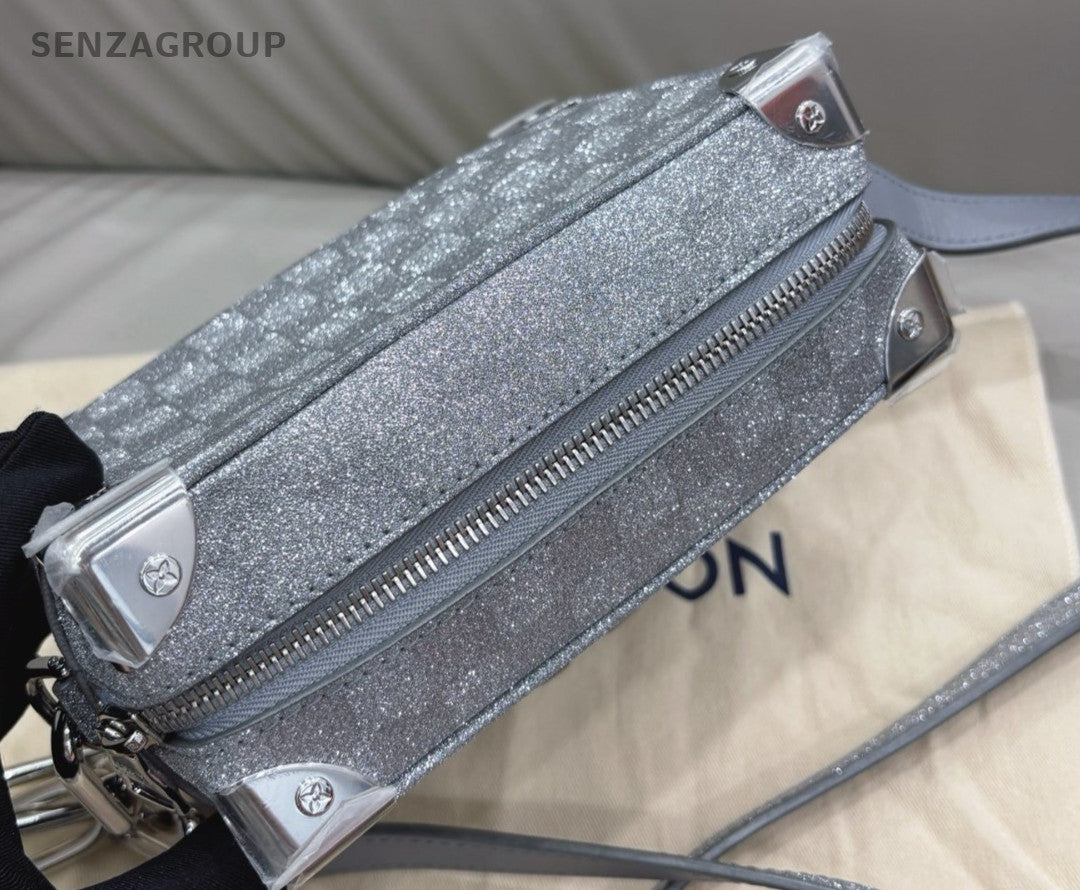 Louis Vuitton Soft Trunk Box Bag Crossbody Bag Women Gray Almost Brand New