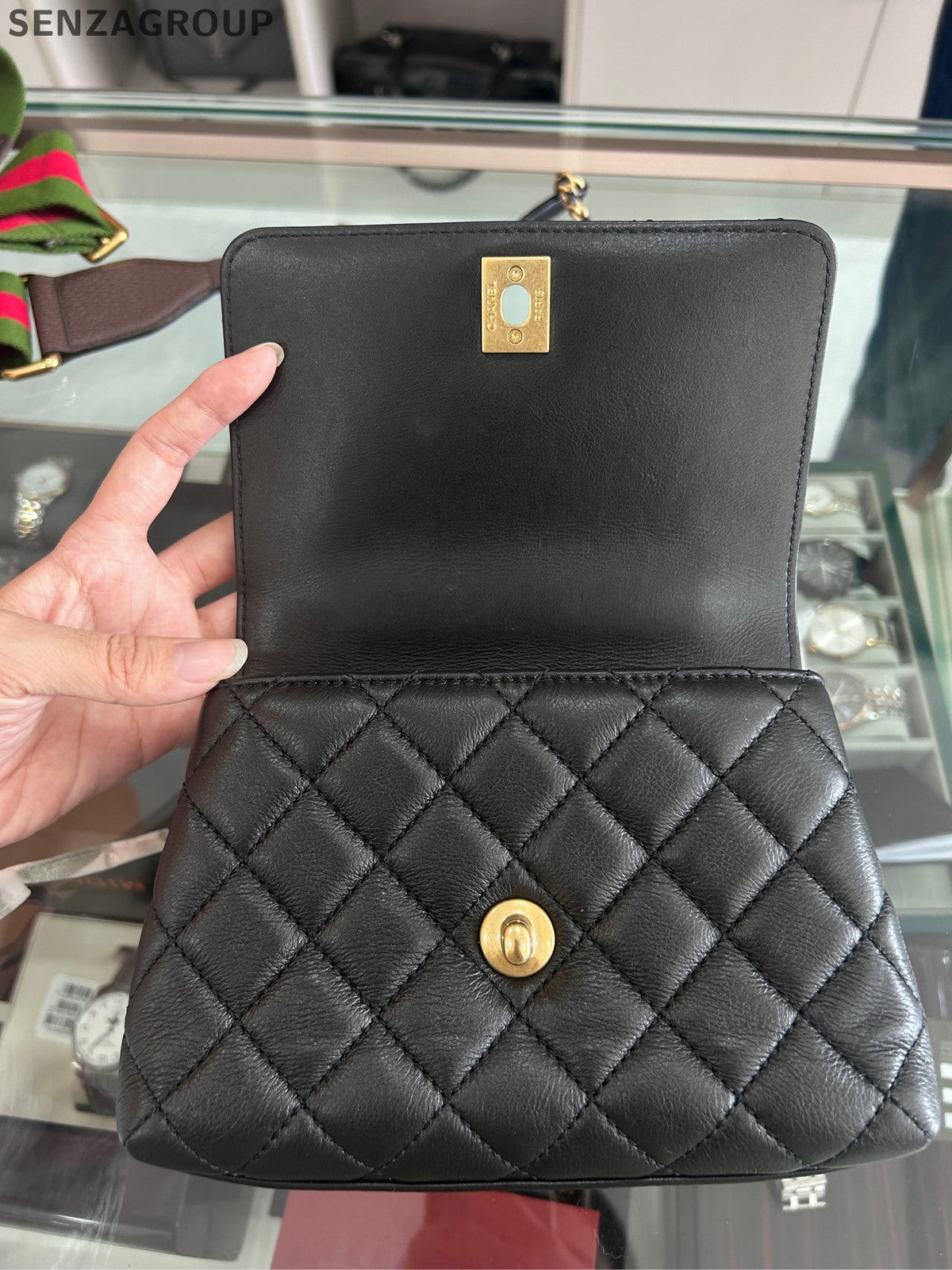 Chanel Coco Handle Small Black Gold Chain Shoulder Bag Classic