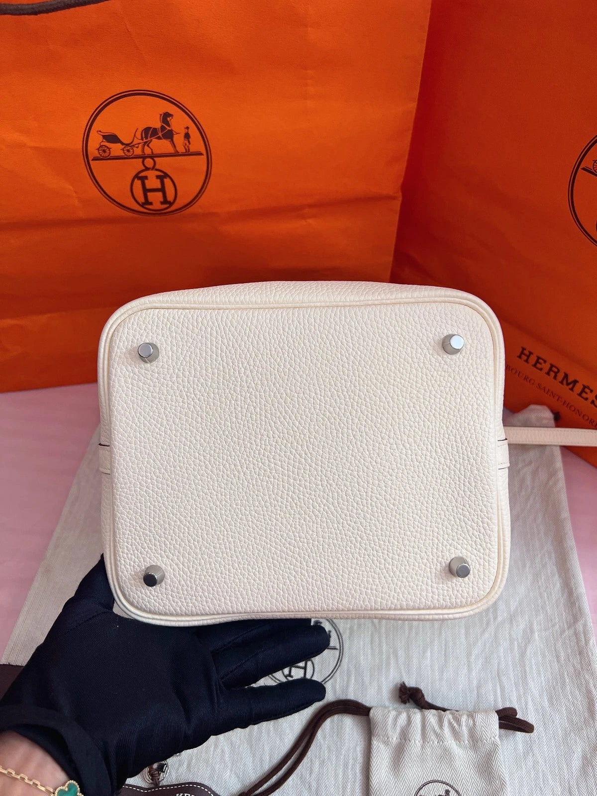 Hermès Picotin Lock 22 Cabas Picotin Bucket Bag Handbag Nata Cream White