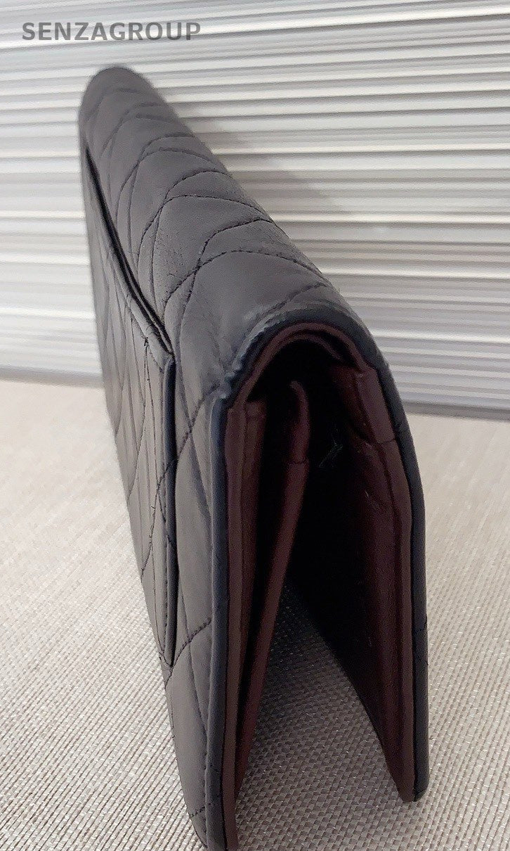 Chanel Quilted Clutch Wallet Black Women