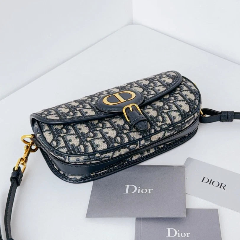 Excellent Christian Dior Bobby East West Oblique Canvas Shoulder Bag Crossbody