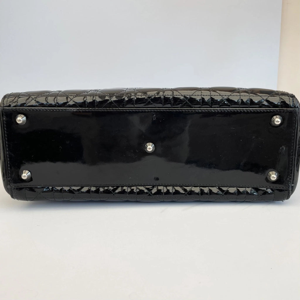 Dior Lady Dior Black Top Handle Excellent