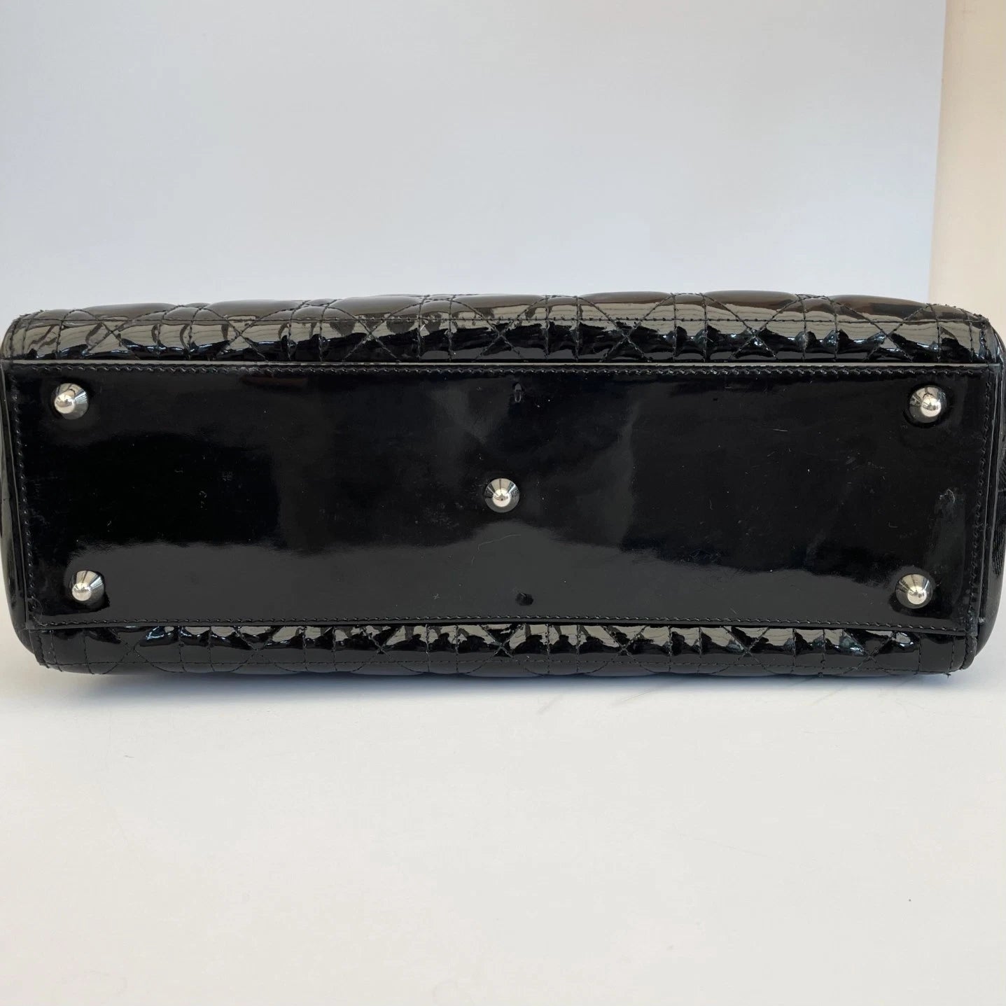 Dior Lady Dior Black Top Handle Excellent