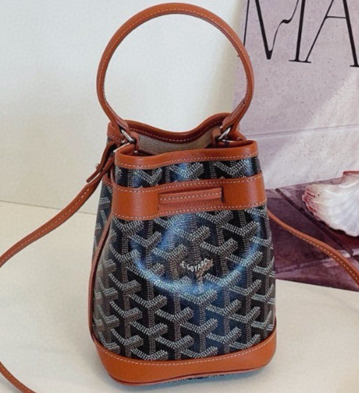 Goyard Petit Flot Mini Bucket Top Handle Bag Crossbody Brown Women Classic