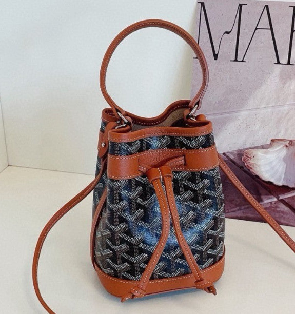 Goyard Petit Flot Mini Bucket Top Handle Bag Crossbody Brown Women Classic