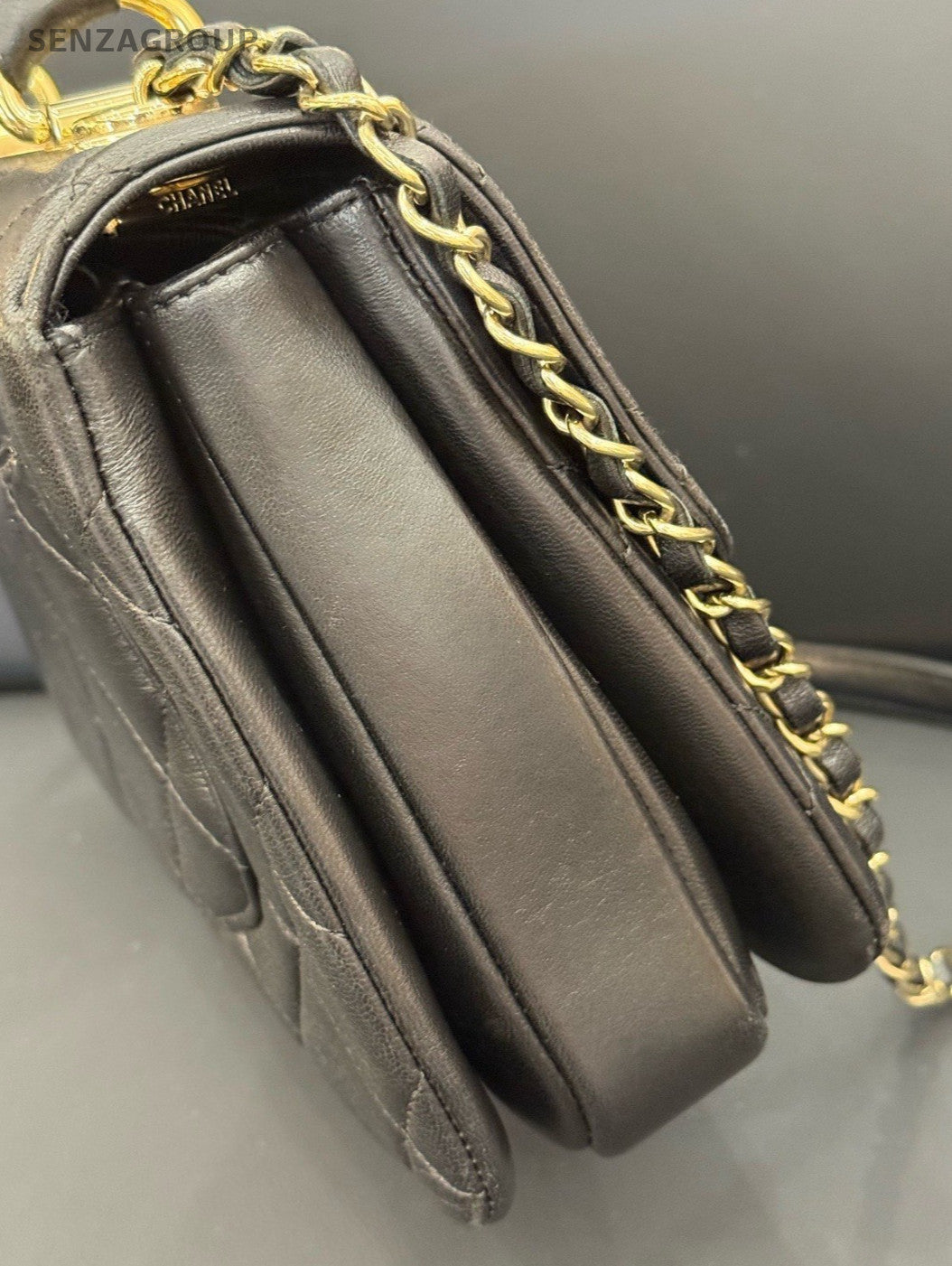Chanel Trendy CC PM Chain Shoulder Bag Crossbody Black Gold Women Classic