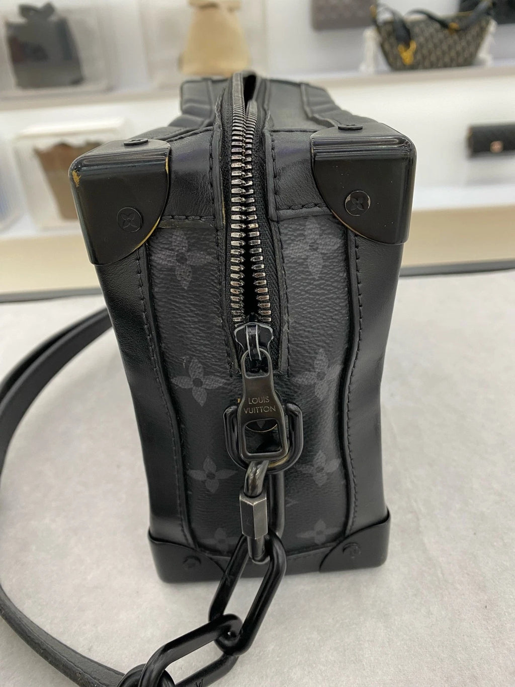 Louis Vuitton Black Canvas Soft Trunk Box Bag For Unisex