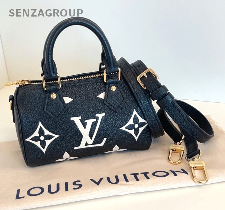 Louis Vuitton Speedy NANO Calfskin Panda Color Top handle 2WAY Crossbody bag