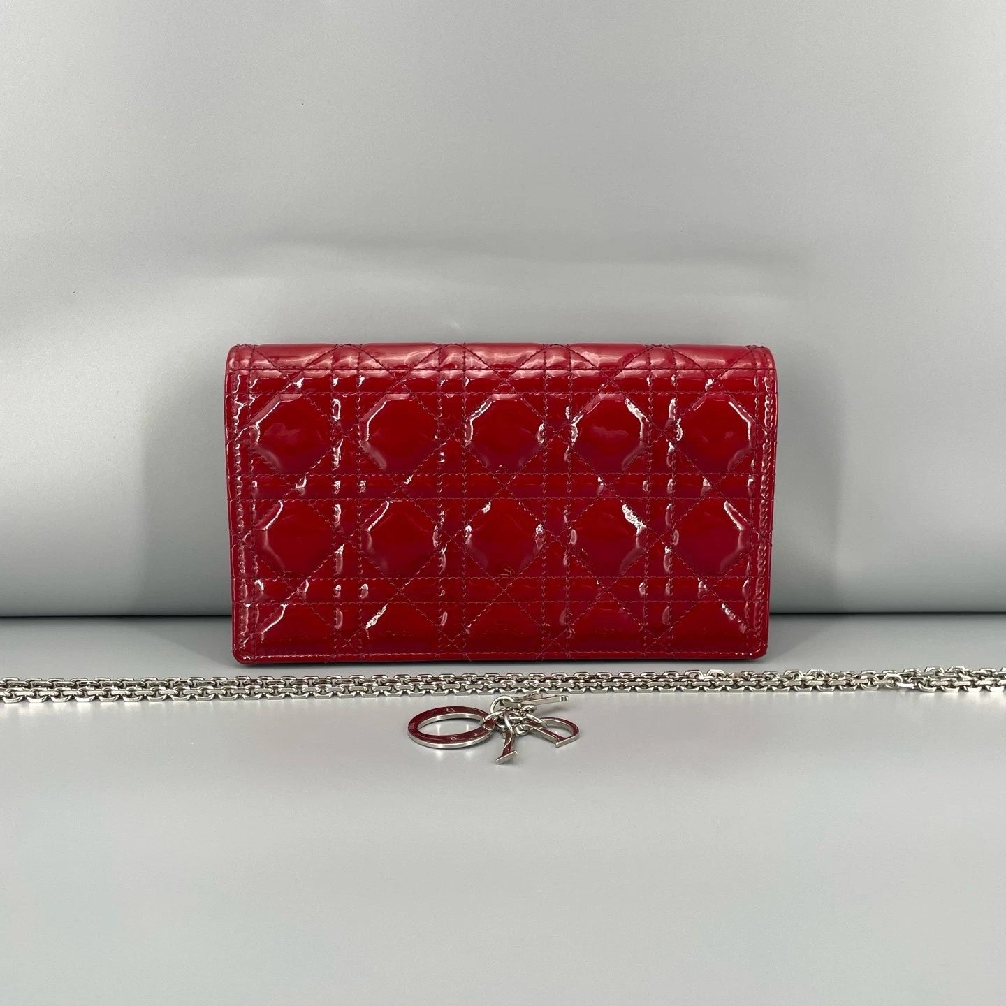 Dior Lady Dior Red Chain Bag Excellent