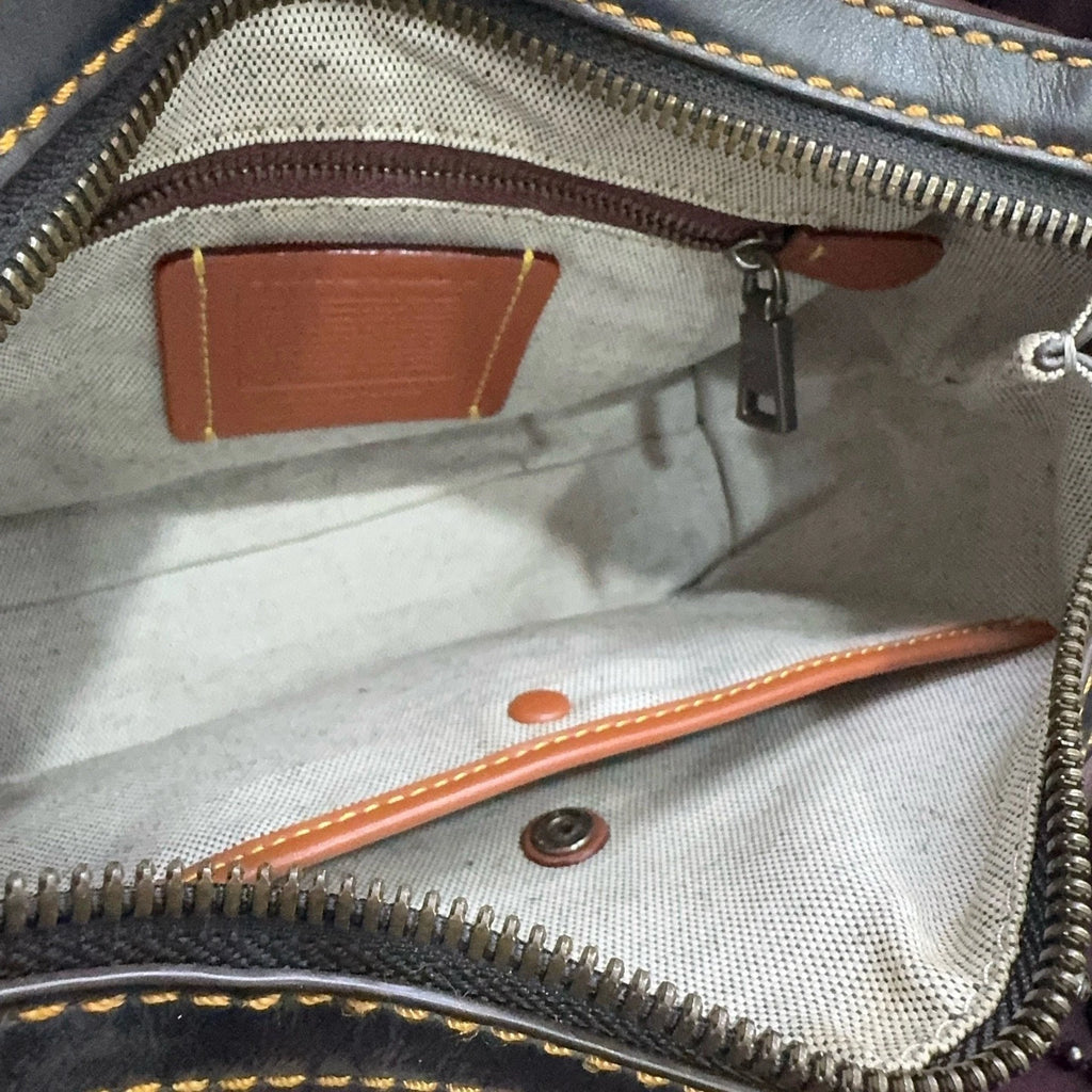 COACH Collaboration Pebbled Leather Heart Embroidered Handbag Crossbody Women