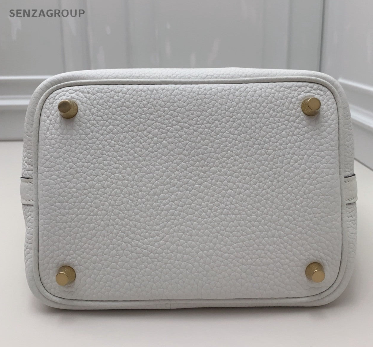 Hermes Picotin Top Handle Bag White Gold Used Women Classic Fashion