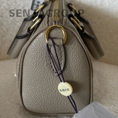 Louis Vuitton Speedy Nano Leather Handbag Shoulder Bag Grey Gold