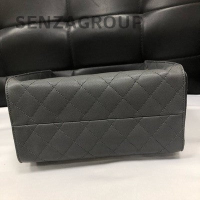 Chanel Classic Small Flap Bag Grey Gold Chain Shoulder Crossbody Women