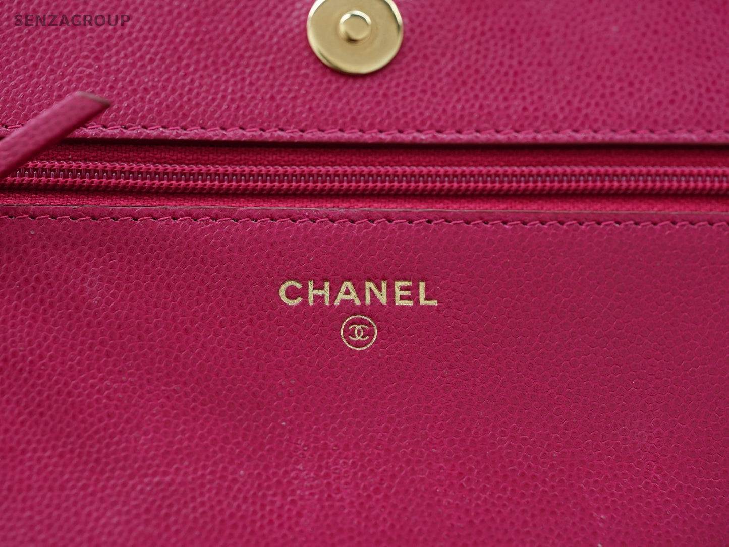 CHANEL Woc Diamond pattern Calfskin Chain Shoulder bag Women Peach Pink Gold